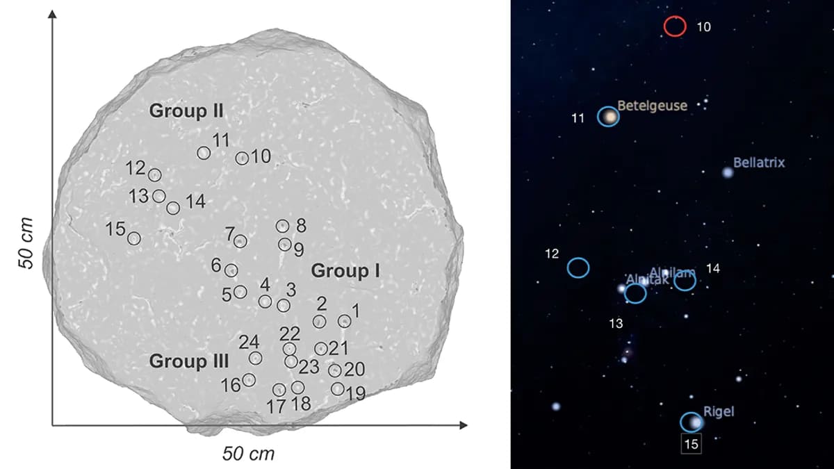 В Италии найдена 2500-летняя карта звездного неба, вырезанная на поверхности круглого камня