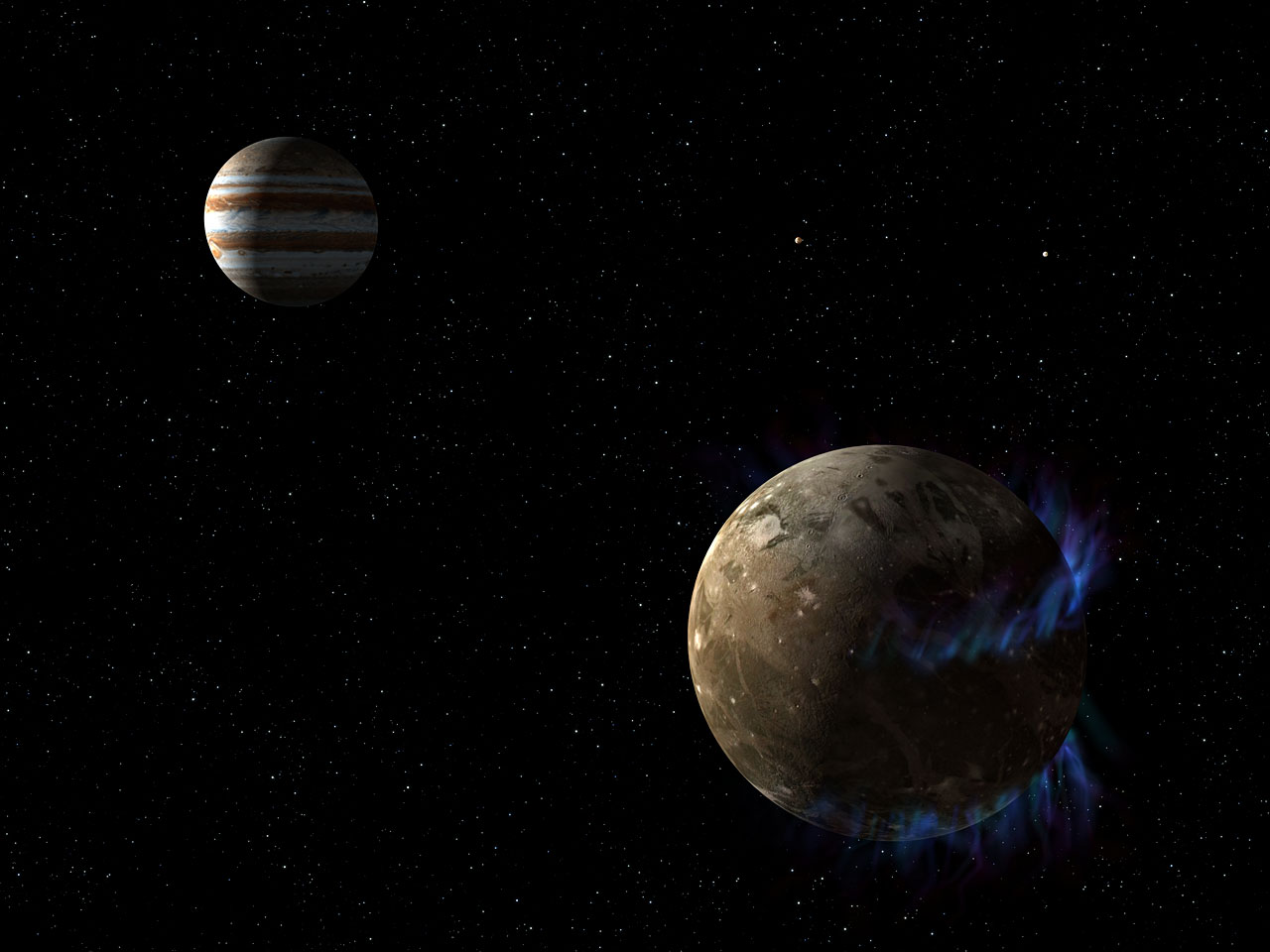У крупнейших спутников Юпитера есть полярные сияния
